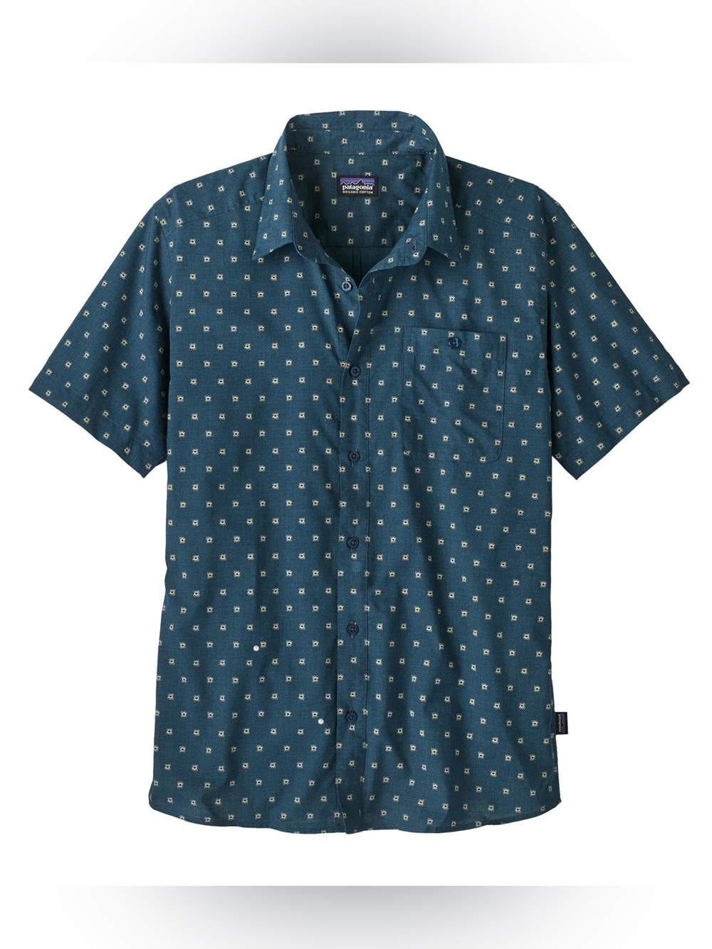 Patagonia Go To Button Up Shirt Blue Sunbeams Print Size XL